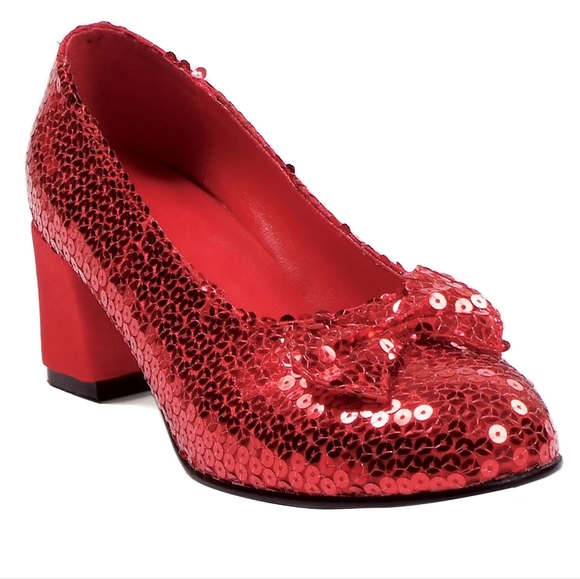Red Sequin ruby slipper style heels - Picture 2 of 2
